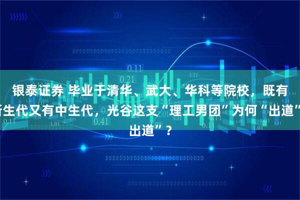 银泰证券 毕业于清华、武大、华科等院校，既有新生代又有中生代，光谷这支“理工男团”为何“出道”？