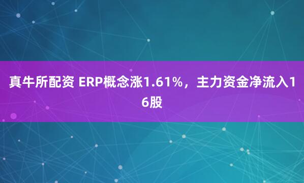 真牛所配资 ERP概念涨1.61%，主力资金净流入16股